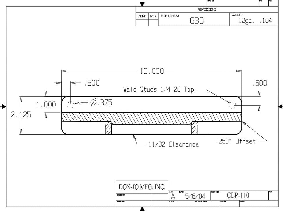 Don-jo CLP 110 Commercial Type for Outswing Doors