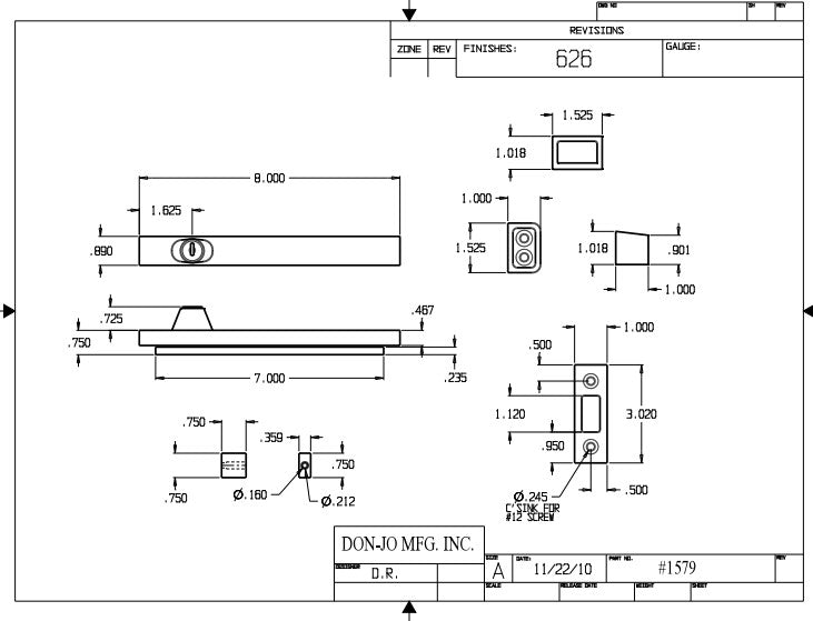 Don-Jo 1579 Surface Bolt