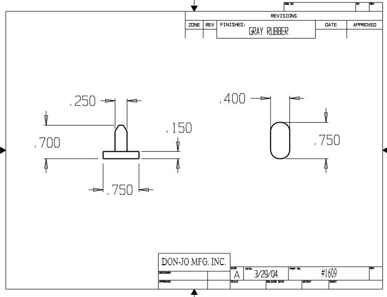 Don-jo 1609 Rubber Door Silencer