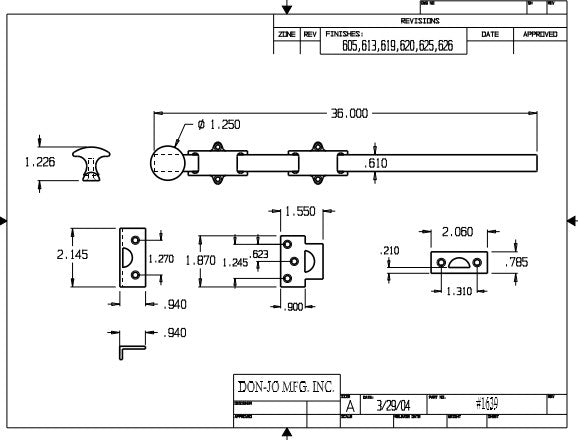 Don-Jo 1639 Dutch Door Bolt