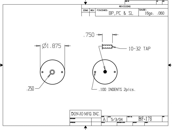 Don-Jo BF 178 Hole Filler Plate