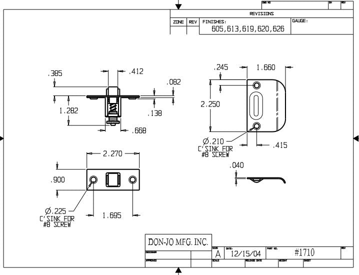 Don-Jo 1710 Roller Latches