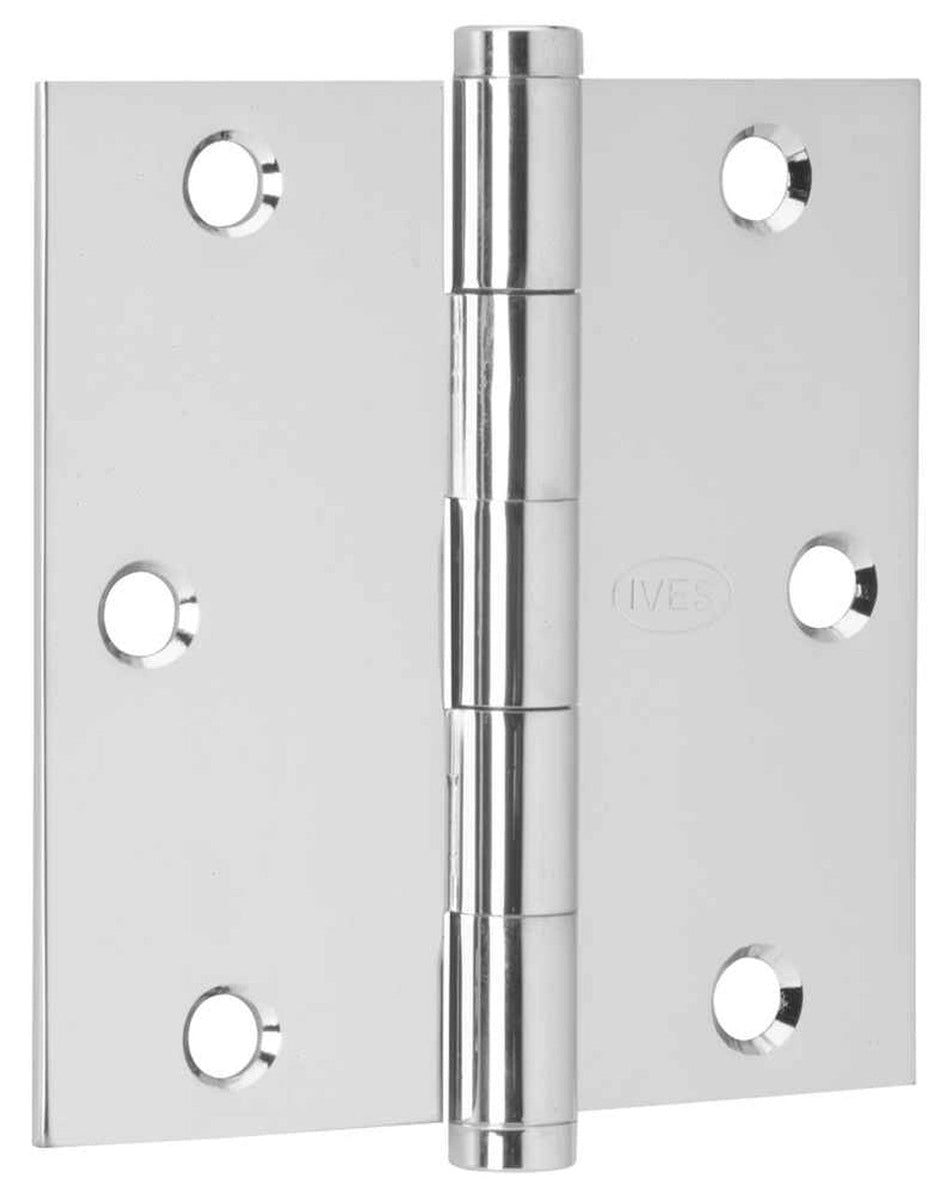 Ives - 1010RP Steel Square Corner Residential Hinges (Quantity 3)