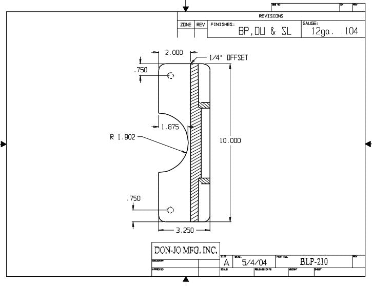 Don-Jo BLP 210 Key-In-Lever Locks Latch Protector