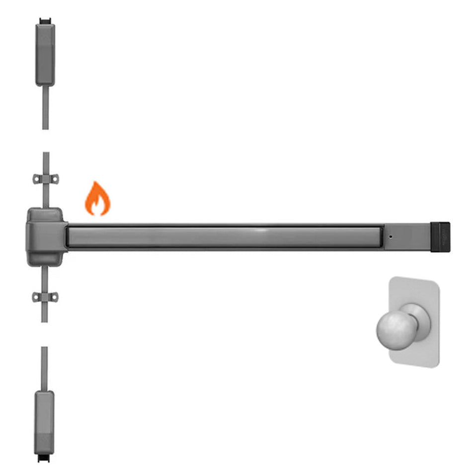 Von Duprin 2227K-BE-F - Knob, Blank Escutcheon Surface Mounted Vertical Rod Device Von Duprin 22 Series - Fire Rated