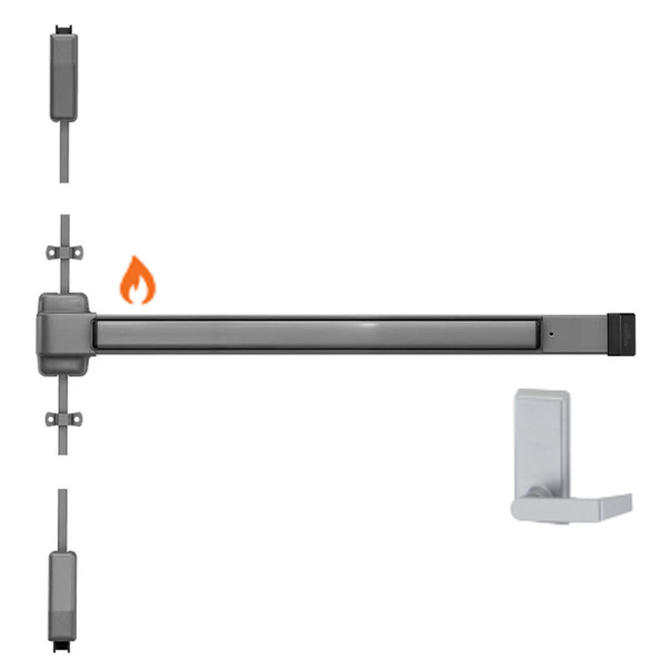 Von Duprin 2227L-BE-F- Lever, Blank Escutcheon Surface Mounted Vertical Rod Device Von Duprin 22 Series - Fire Rated