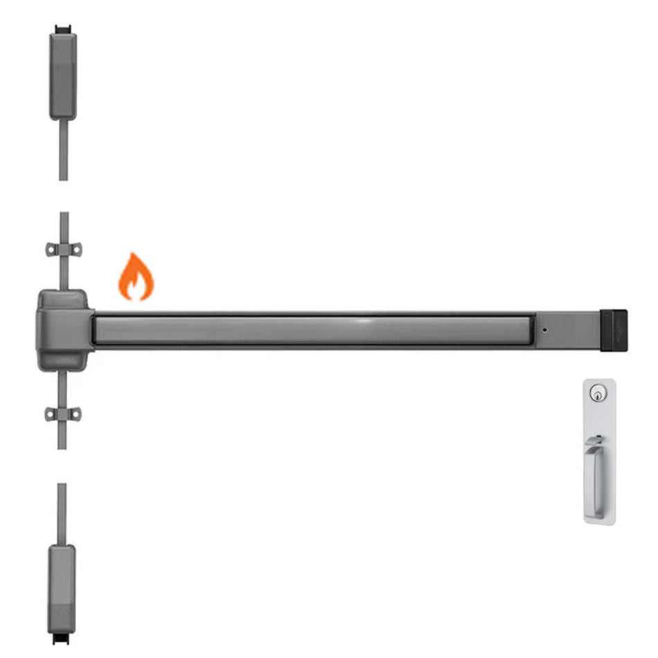 Von Duprin 2227TP-F - Thumbpiece Surface Mounted Vertical Rod Device Von Duprin 22 Series - Fire Rated