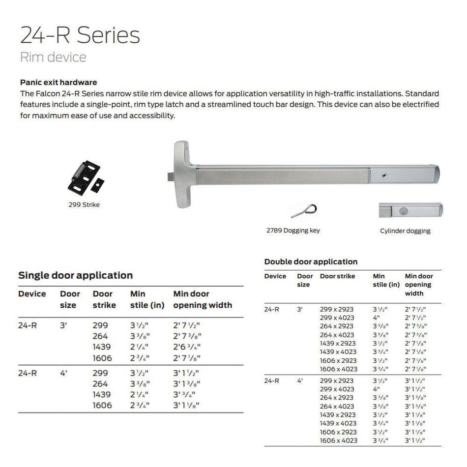 Falcon 24-R EO Rim Exit Device