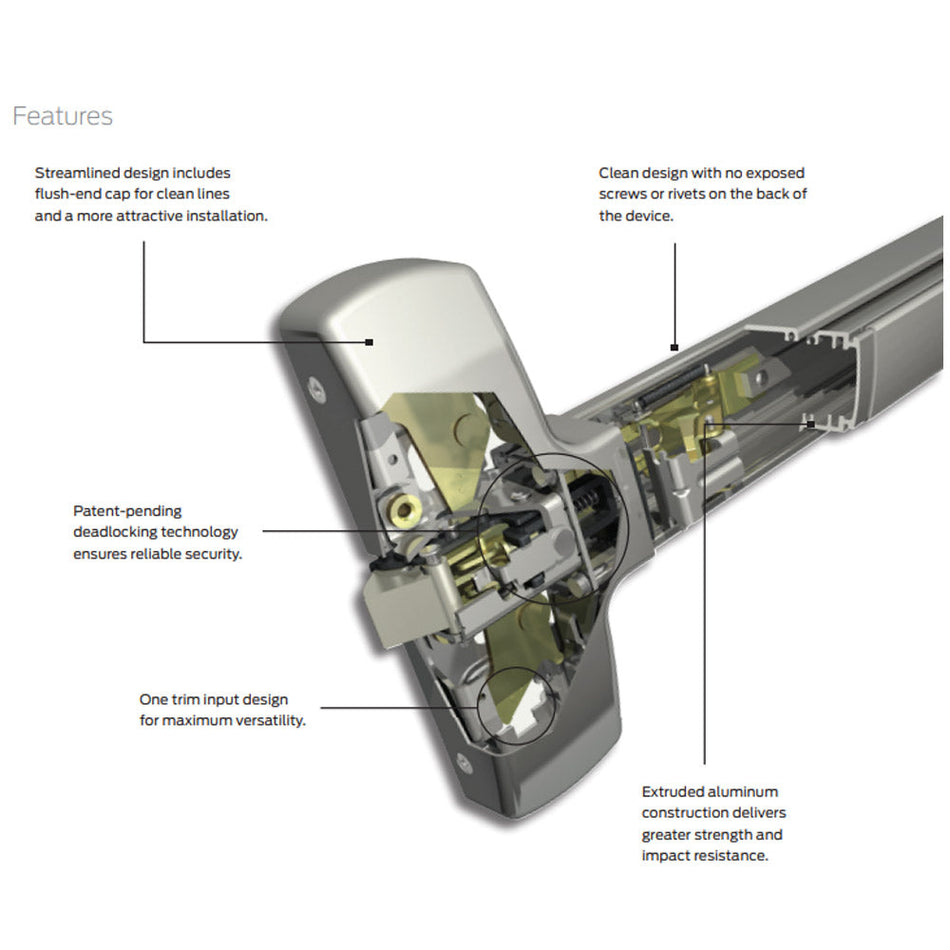 Falcon 25-M-EO Series Exit Only - Mortise Lock Device