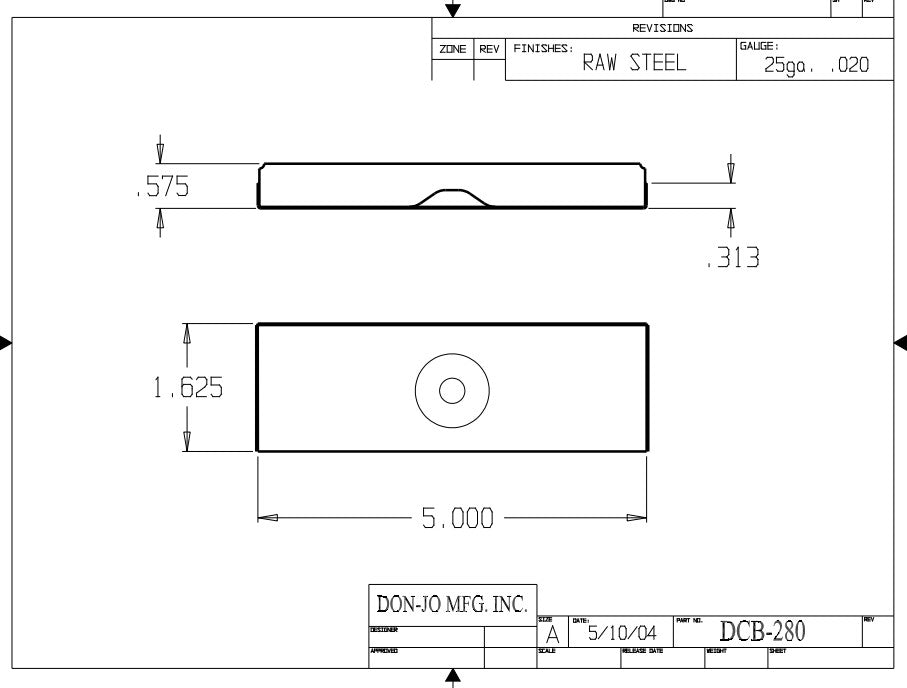 Don-jo DCB 280 Hinge Reinforcement