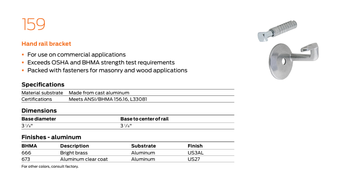 Ives - HB159 Handrail Bracket