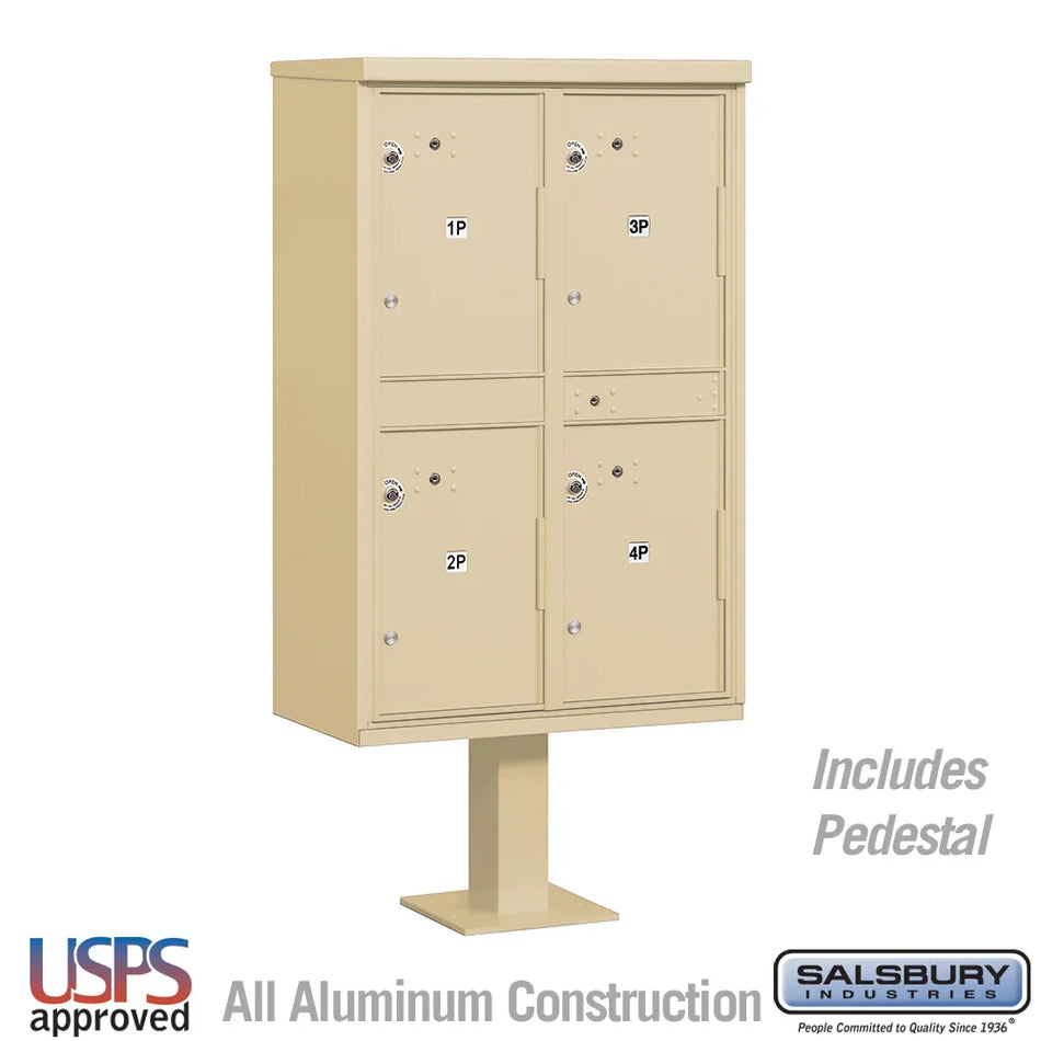 Salsbury 3304 Outdoor Parcel Locker with 4 Compartments with USPS Access – Type II