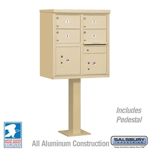 Salsbury 3305 Cluster Box Unit with 4 Doors and 2 Parcel Lockers with USPS Access – Type V