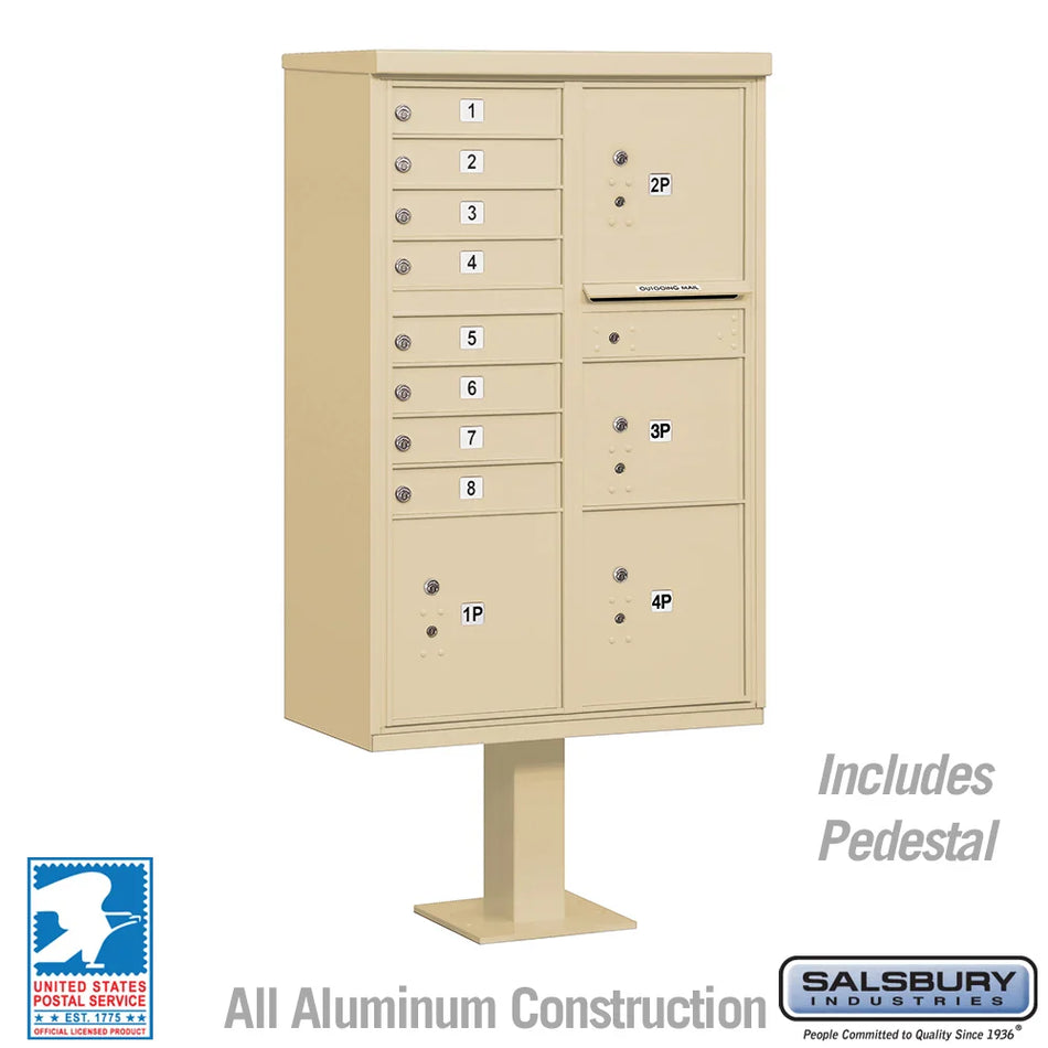 Salsbury 3306 Cluster Box Unit with 8 Doors and 4 Parcel Lockers with USPS Access – Type VI