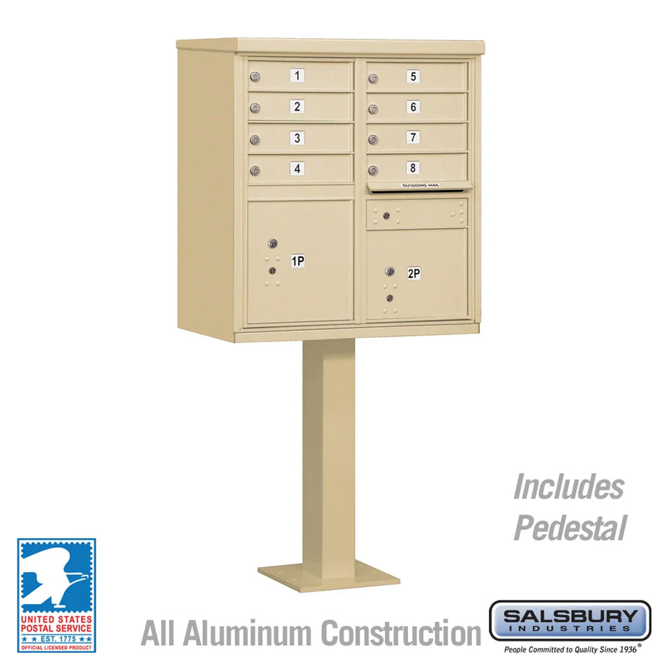 Salsbury 3308 Cluster Box Unit with 8 Doors and 2 Parcel Lockers with USPS Access – Type I