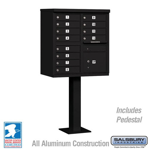Salsbury 3312 Cluster Box Unit with 12 Doors and 1 Parcel Locker with USPS Access – Type II