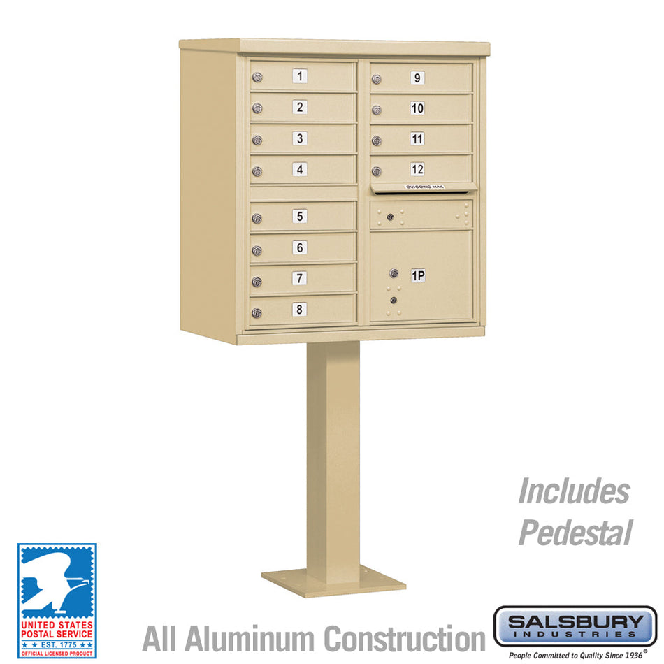 Salsbury 3312 Cluster Box Unit with 12 Doors and 1 Parcel Locker with USPS Access – Type II