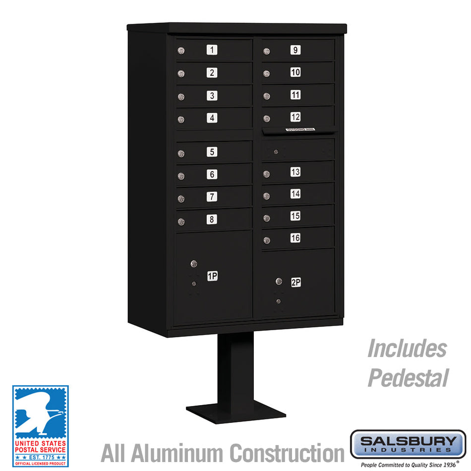 Salsbury 3316 Cluster Box Unit with 16 Doors and 2 Parcel Lockers with USPS Access – Type III