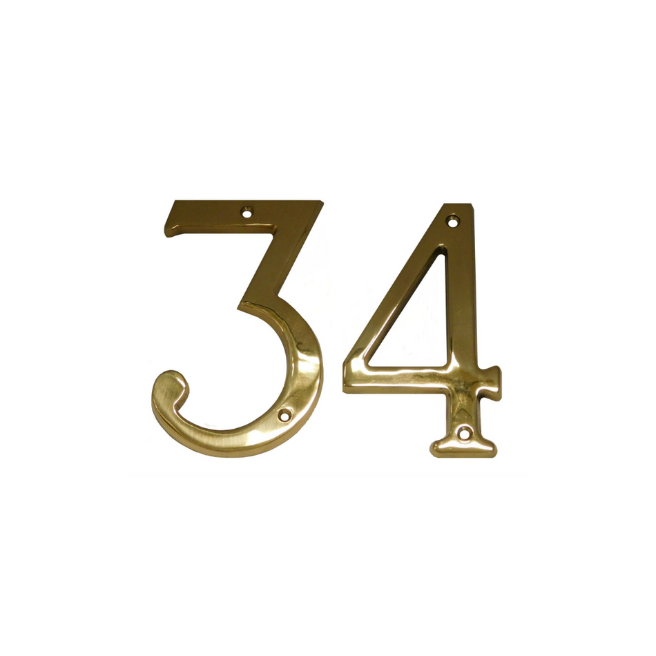 Don-jo BN4 - 4" Length Brass House Numbers