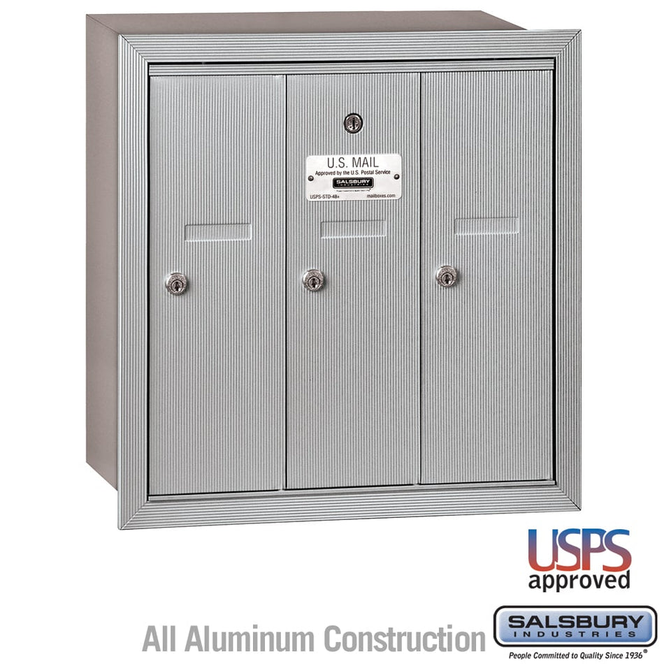 Salsbury 3503 Vertical Mailbox - 3 Doors - USPS Access