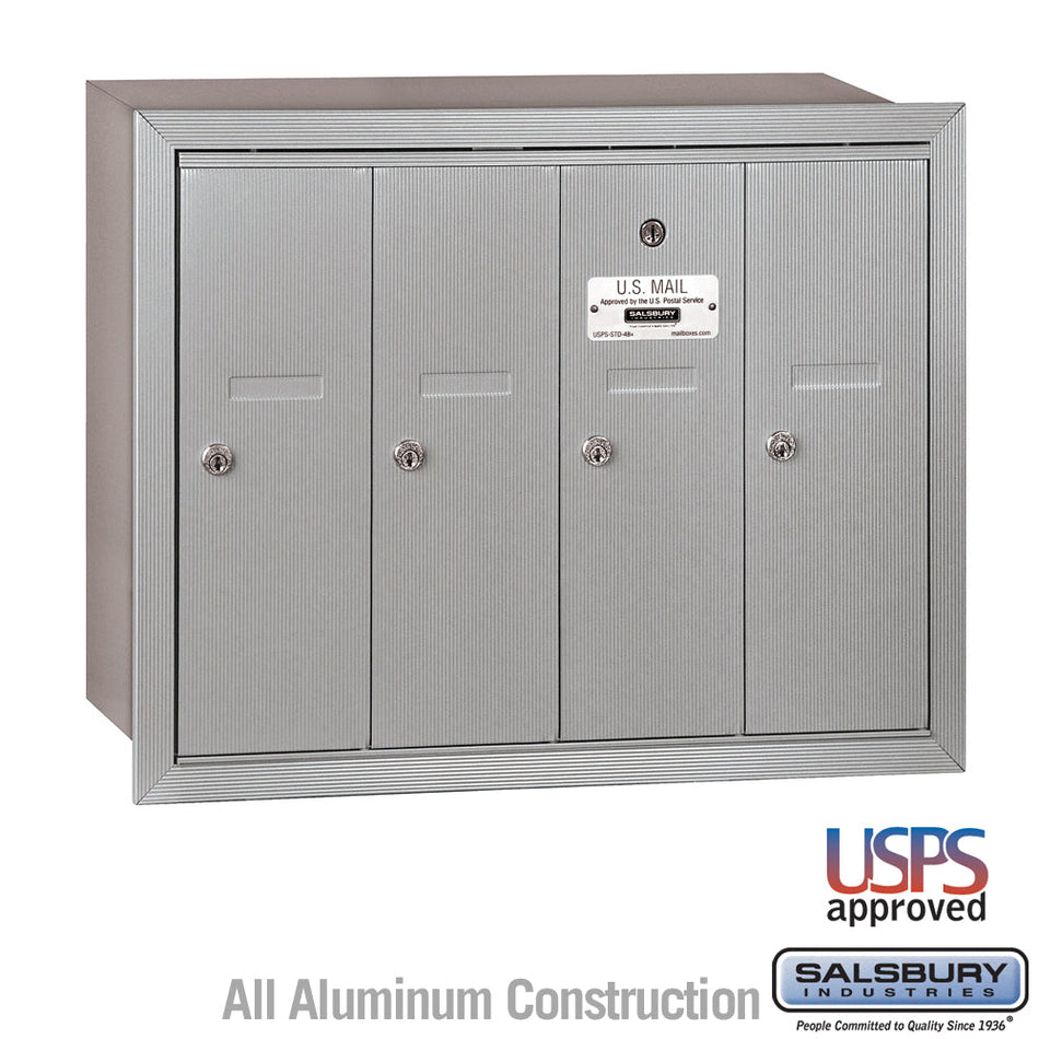 Salsbury 3504 Vertical Mailbox - 4 Doors - USPS Access