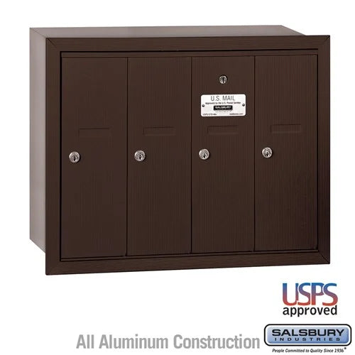 Salsbury 3504 Vertical Mailbox - 4 Doors - USPS Access