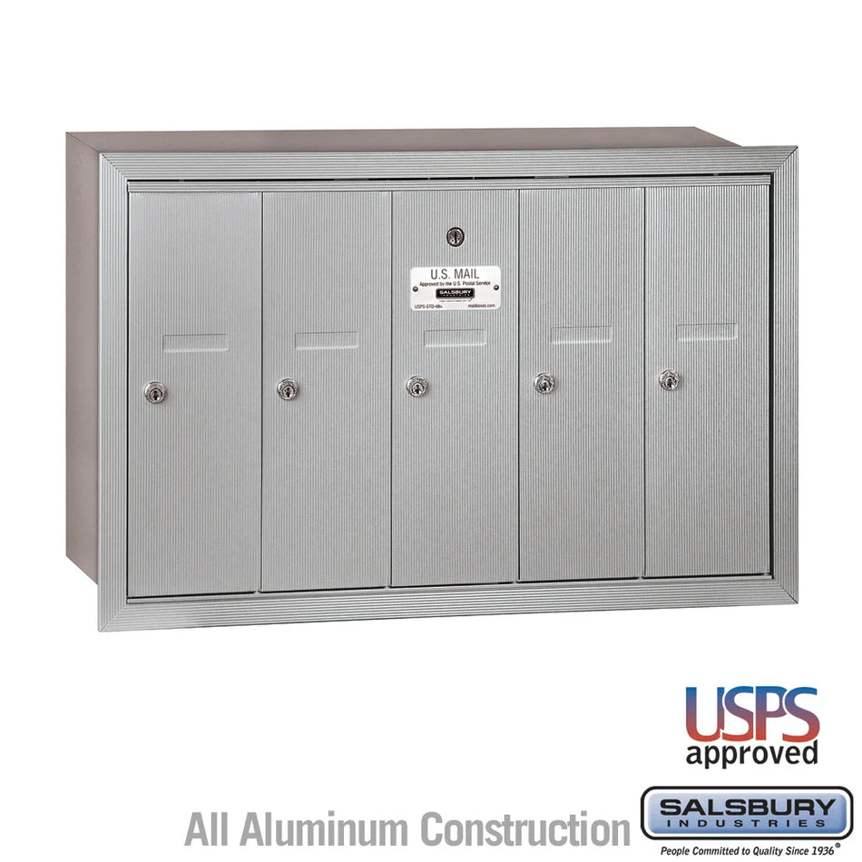 Salsbury 3505 Vertical Mailbox - 5 Doors - USPS Access