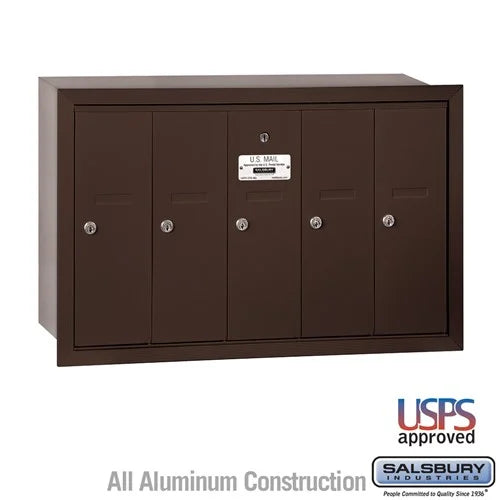 Salsbury 3505 Vertical Mailbox - 5 Doors - USPS Access