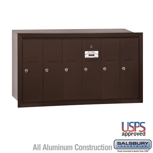 Salsbury 3506 Vertical Mailbox - 6 Doors - USPS Access