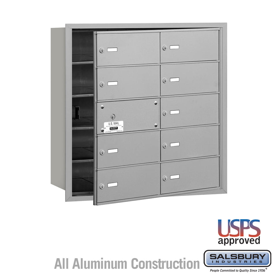 Salsbury 3610 4B+ Horizontal Mailbox - 10 B Doors (9 usable) - Front Loading - USPS Access