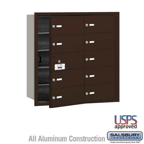 Salsbury 3610 4B+ Horizontal Mailbox - 10 B Doors (9 usable) - Front Loading - USPS Access