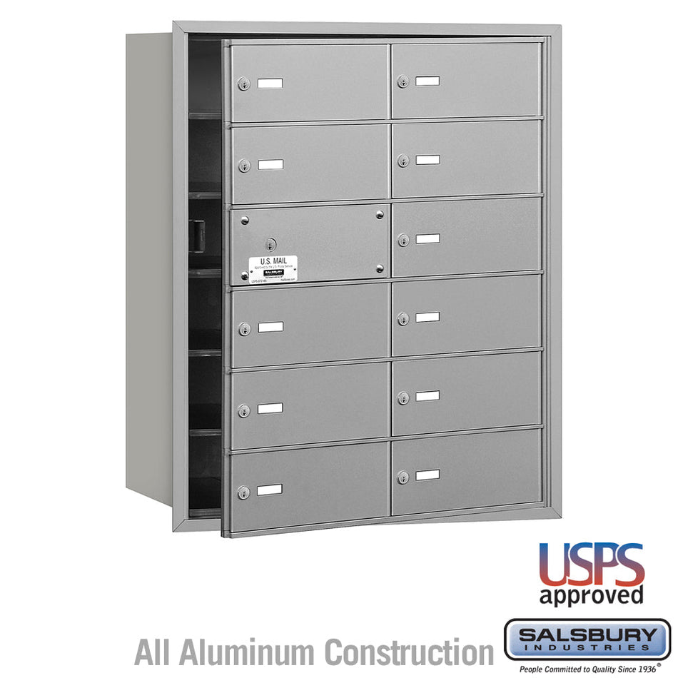 Salsbury 3612 4B+ Horizontal Mailbox - 12 B Doors (11 usable) - Front Loading - USPS Access