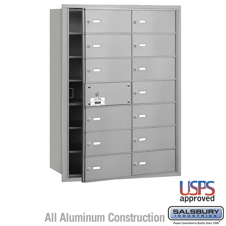 Salsbury 3614 4B+ Horizontal Mailbox - 14 B Doors (13 usable) - Front Loading - USPS Access
