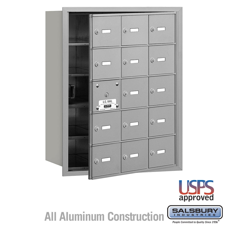 Salsbury 3615 4B+ Horizontal Mailbox - 15 A Doors (14 usable) - Front Loading - USPS Access