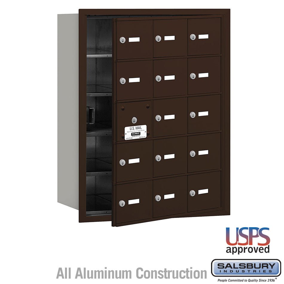 Salsbury 3615 4B+ Horizontal Mailbox - 15 A Doors (14 usable) - Front Loading - USPS Access