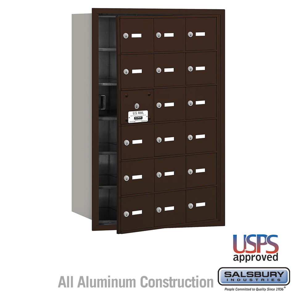 Salsbury 3618 4B+ Horizontal Mailbox - 18 A Doors (17 usable) - Front Loading - USPS Access