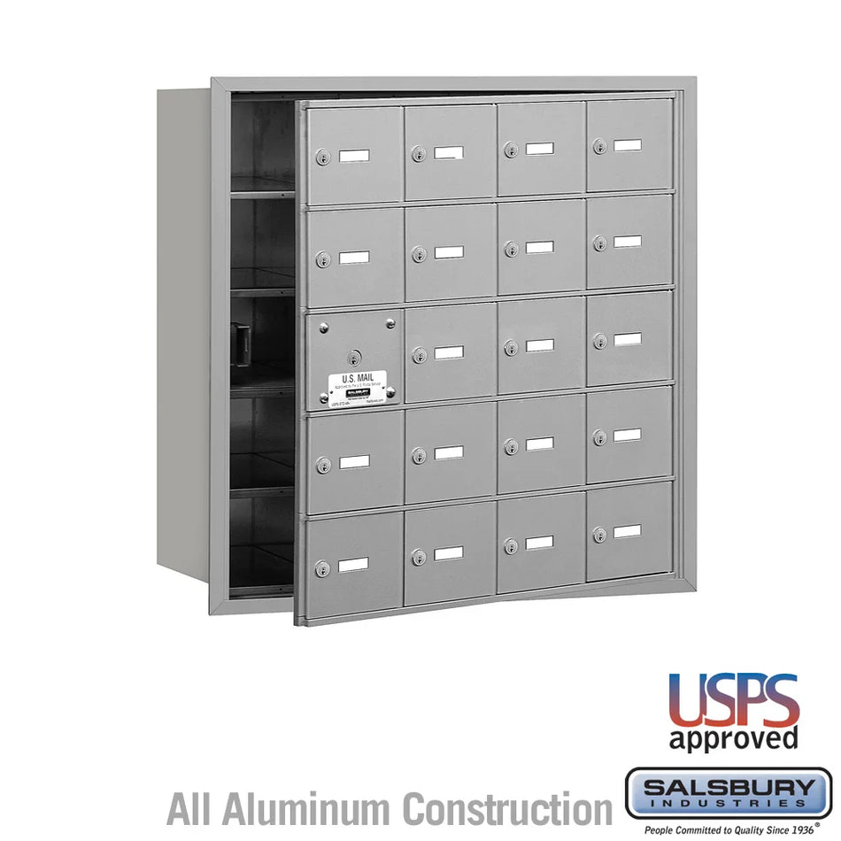Salsbury 3620 4B+ Horizontal Mailbox - 20 A Doors (19 usable) - Front Loading - USPS Access