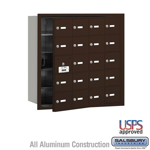 Salsbury 3620 4B+ Horizontal Mailbox - 20 A Doors (19 usable) - Front Loading - USPS Access