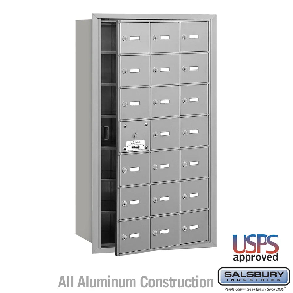 Salsbury 3621 4B+ Horizontal Mailbox - 21 A Doors (20 usable) - Front Loading - USPS Access