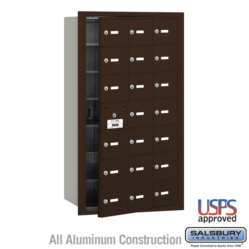Salsbury 3621 4B+ Horizontal Mailbox - 21 A Doors (20 usable) - Front Loading - USPS Access
