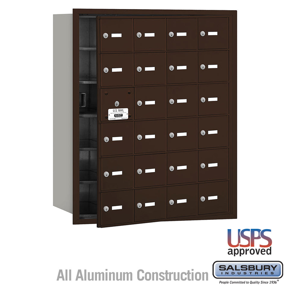 Salsbury 3624 4B+ Horizontal Mailbox - 24 A Doors (23 usable) - Front Loading - USPS Access