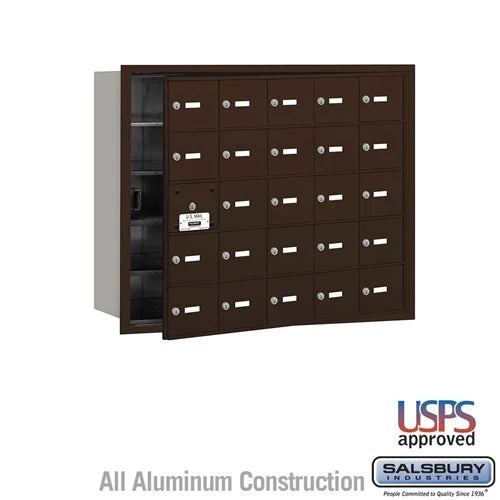 Salsbury 3625 4B+ Horizontal Mailbox - 25 A Doors (24 usable) - Front Loading - USPS Access