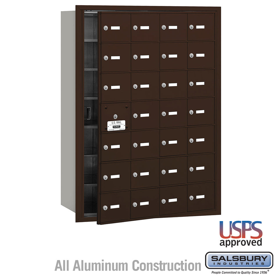 Salsbury 3628 4B+ Horizontal Mailbox - 28 A Doors (27 usable) - Front Loading - USPS Access