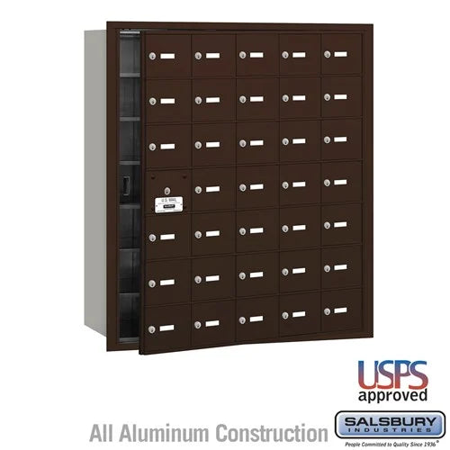 Salsbury 3635 4B+ Horizontal Mailbox - 35 A Doors (34 usable) - Front Loading - USPS Access