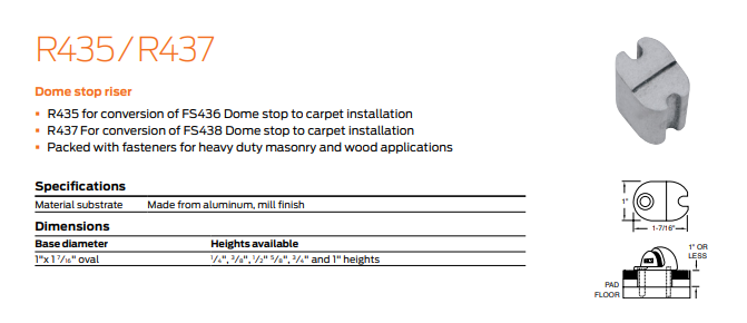 Ives - R435 Riser For 436 Door Stop