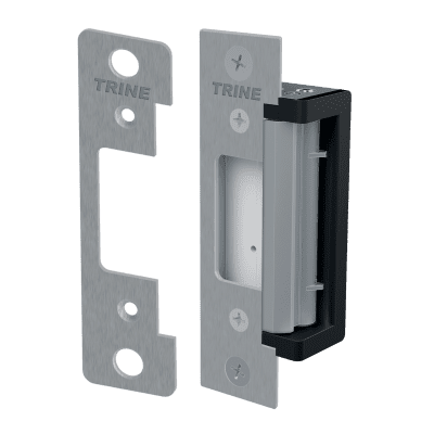 Trine 4300CC Cylindrical & Deadlatch Electric Strike with 2 Faceplates