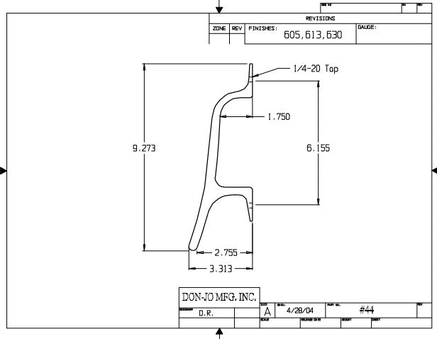 Don-Jo 44 Door Pull Surface Mount Cast
