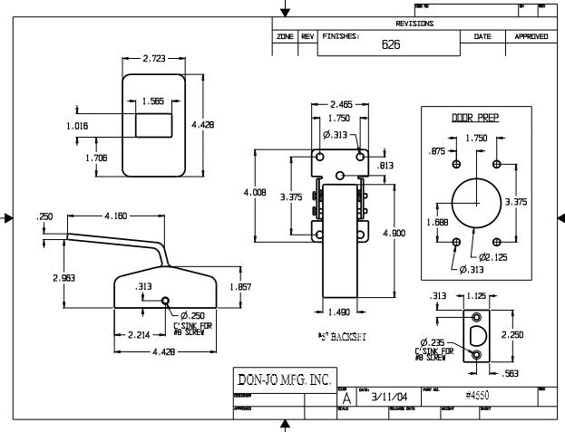 Don-Jo 4550 CW Hospital Latch