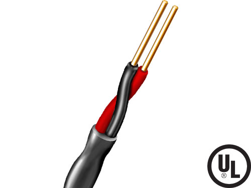 Aiphone 851602DBW10C -  2 Conductor 16AWG, Direct Burial with water blocking tape barrier, Low-Cap Wire, 1000'