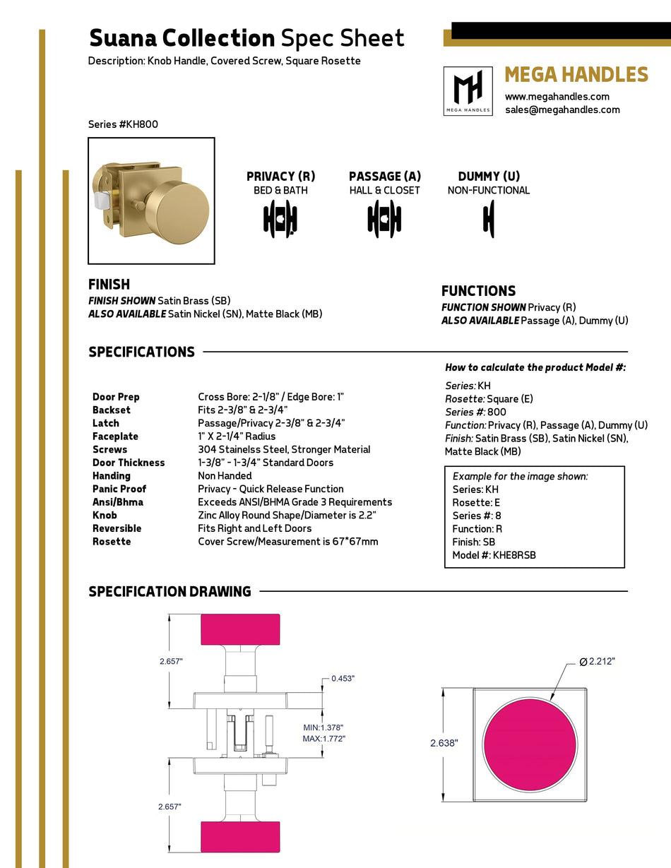 Mega Handles Suana Collection Knob